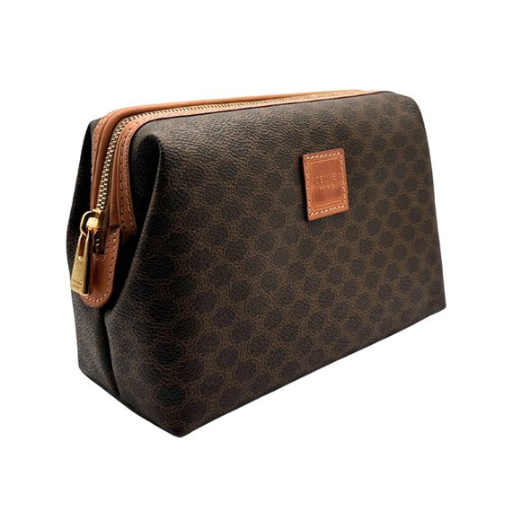 Vintage Celine Brown/Tan Macadam Cosmetic Bag and Clutch - Picture 3 of 6